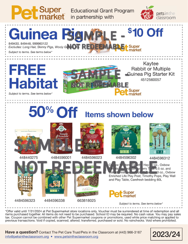 Pet Supermarket Grant Coupon Samples | Education Grants