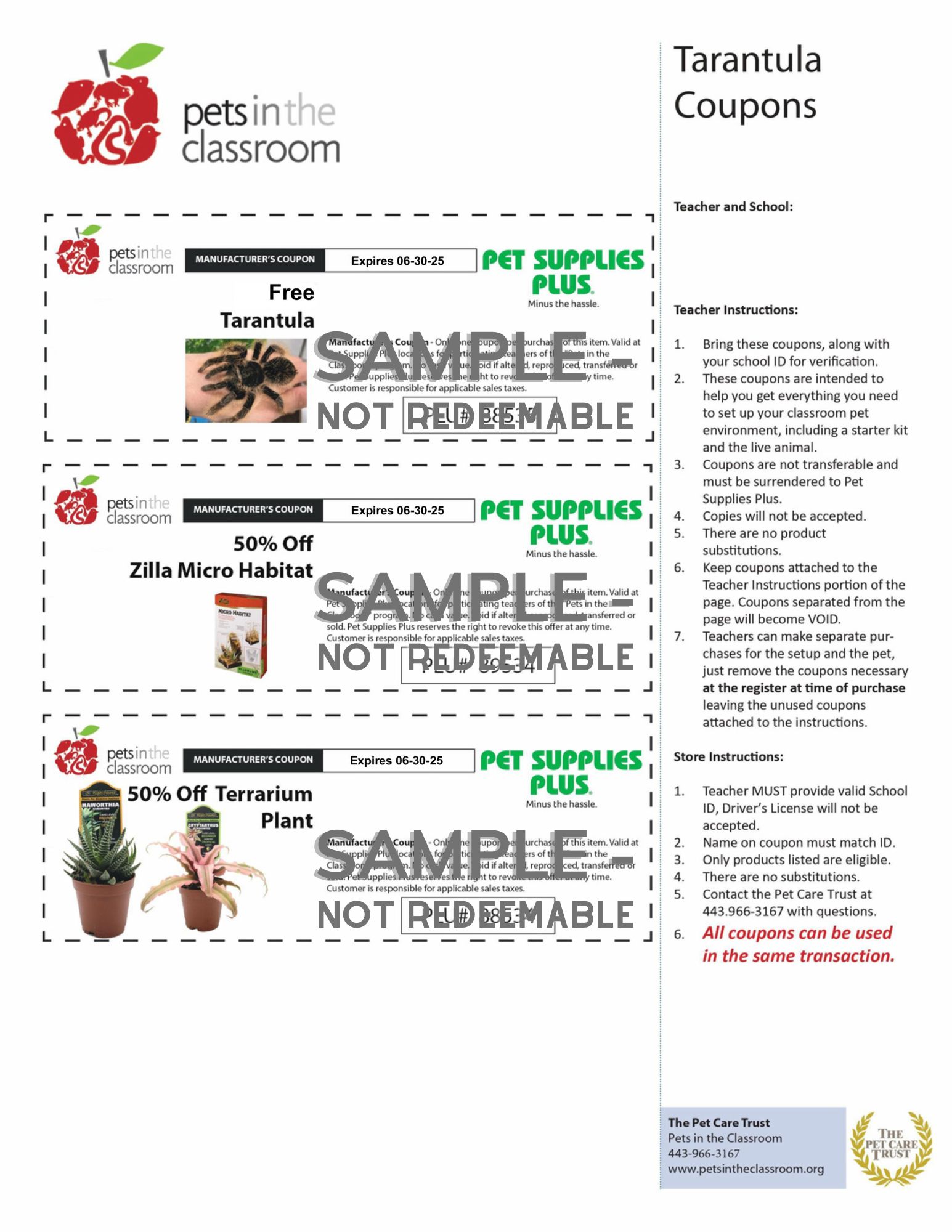 Pet Supplies Plus Sample Coupons Tarantula