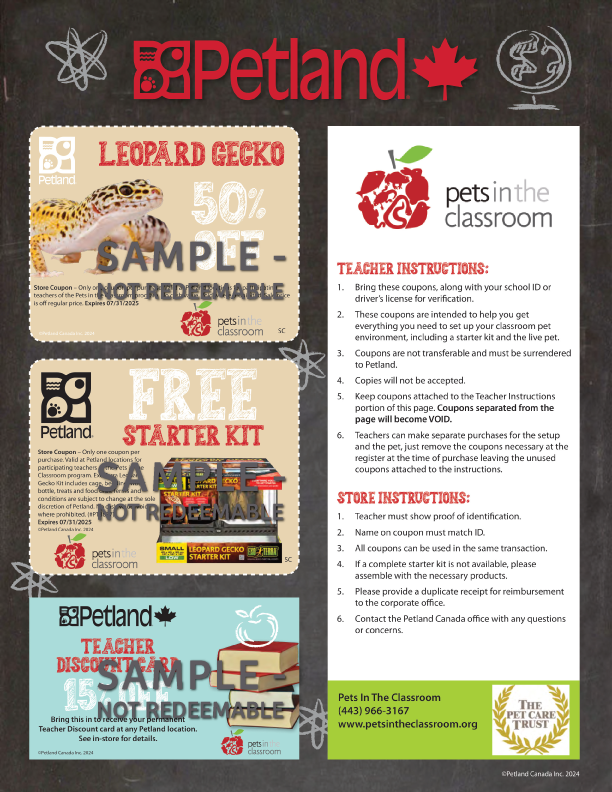 Petland Canada Coupon leopard Gecko class pet