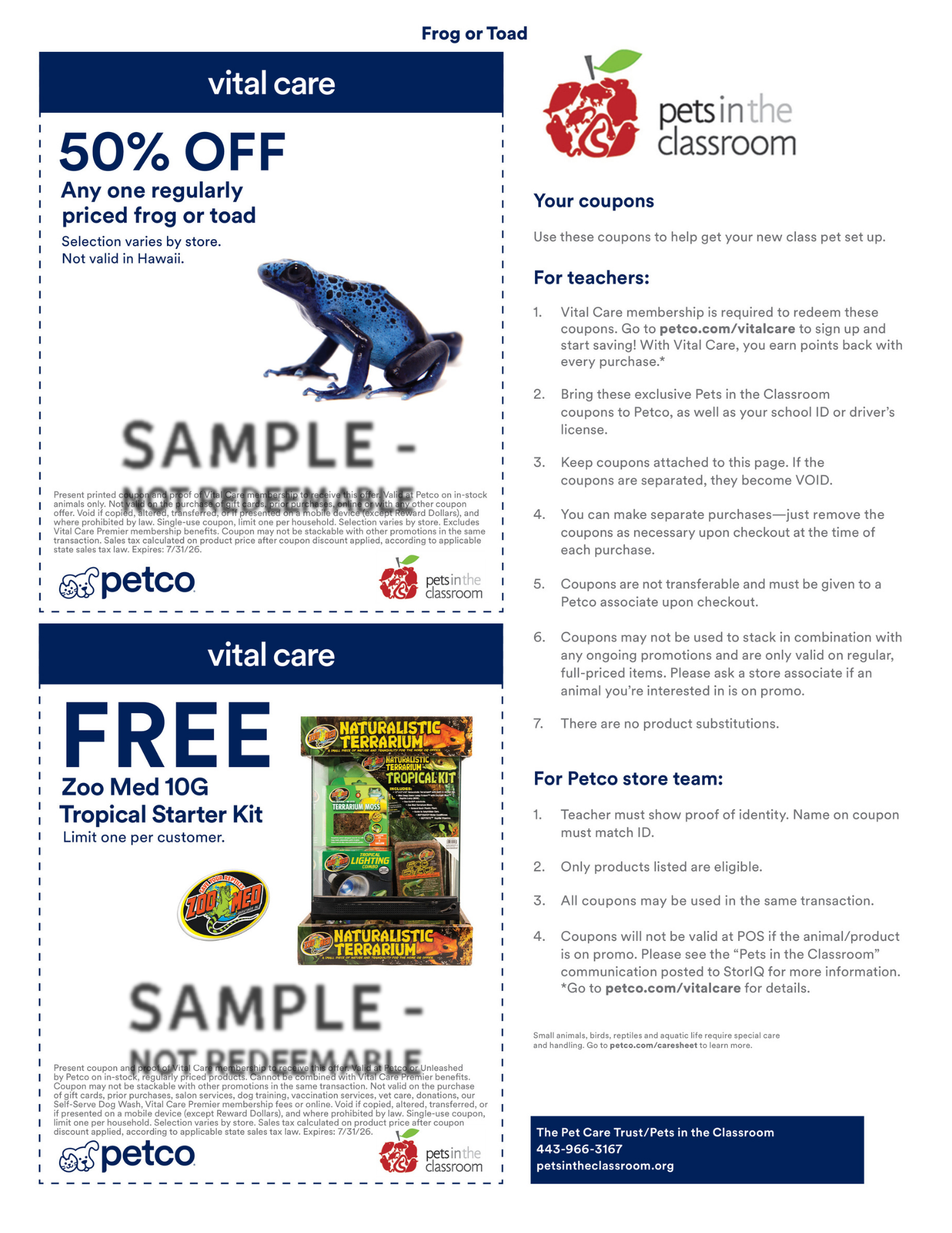 Petco teacher grant frog