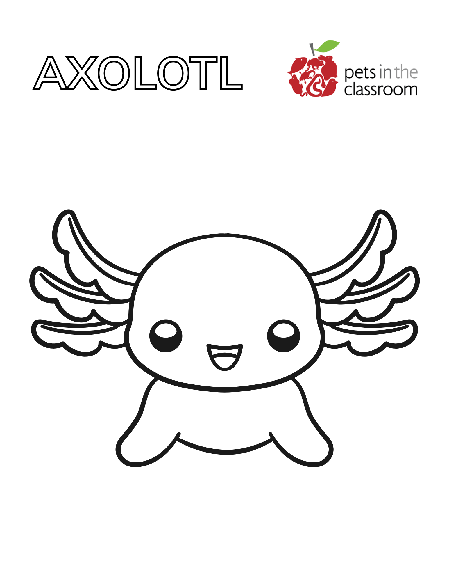 axolotl coloring page