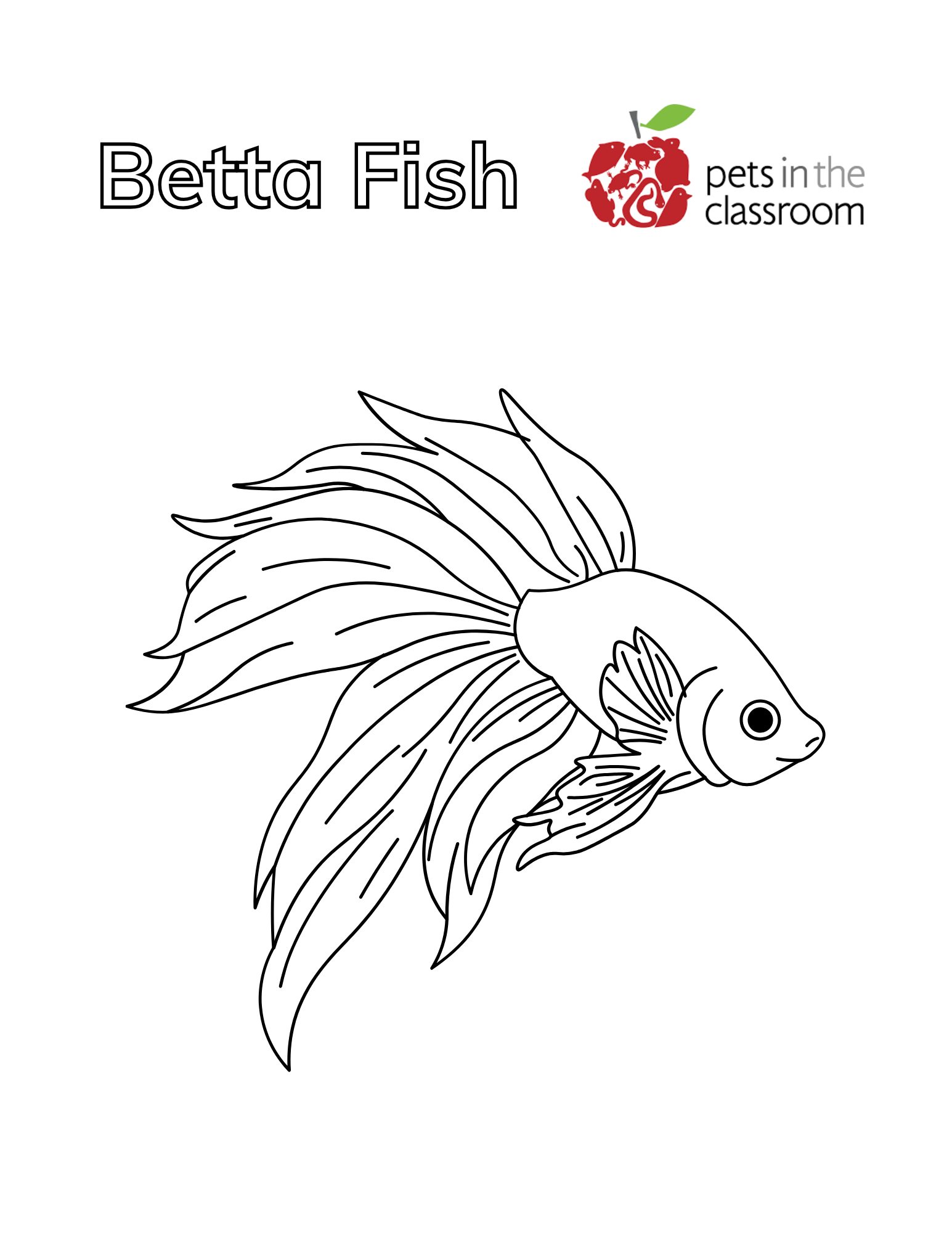 betta fish coloring page