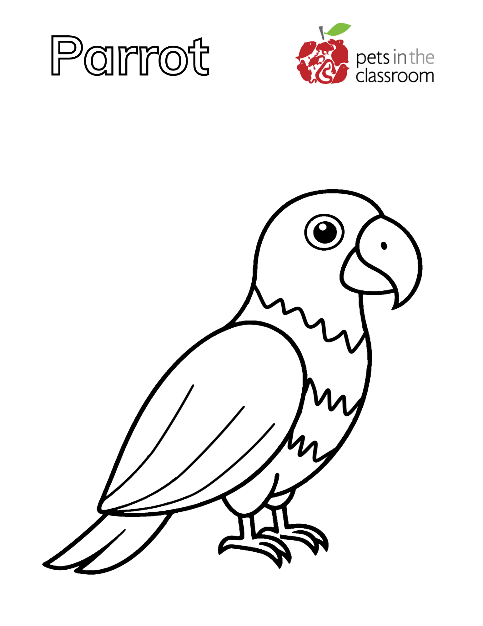 parrot coloring sheet