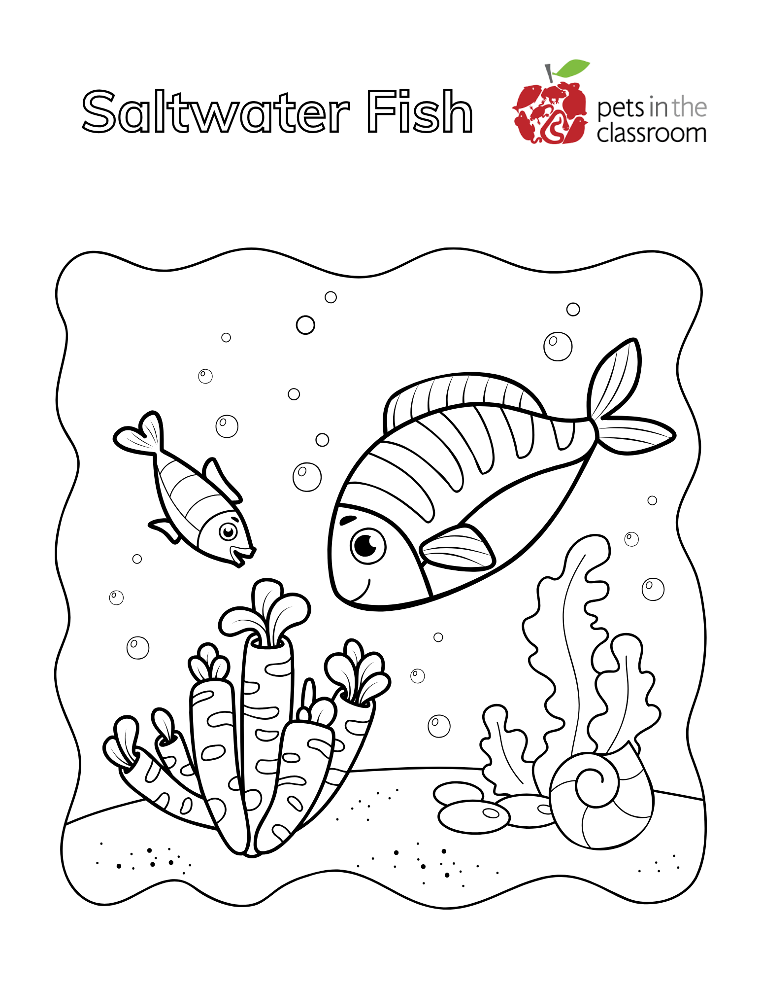 saltwater fish coloring page