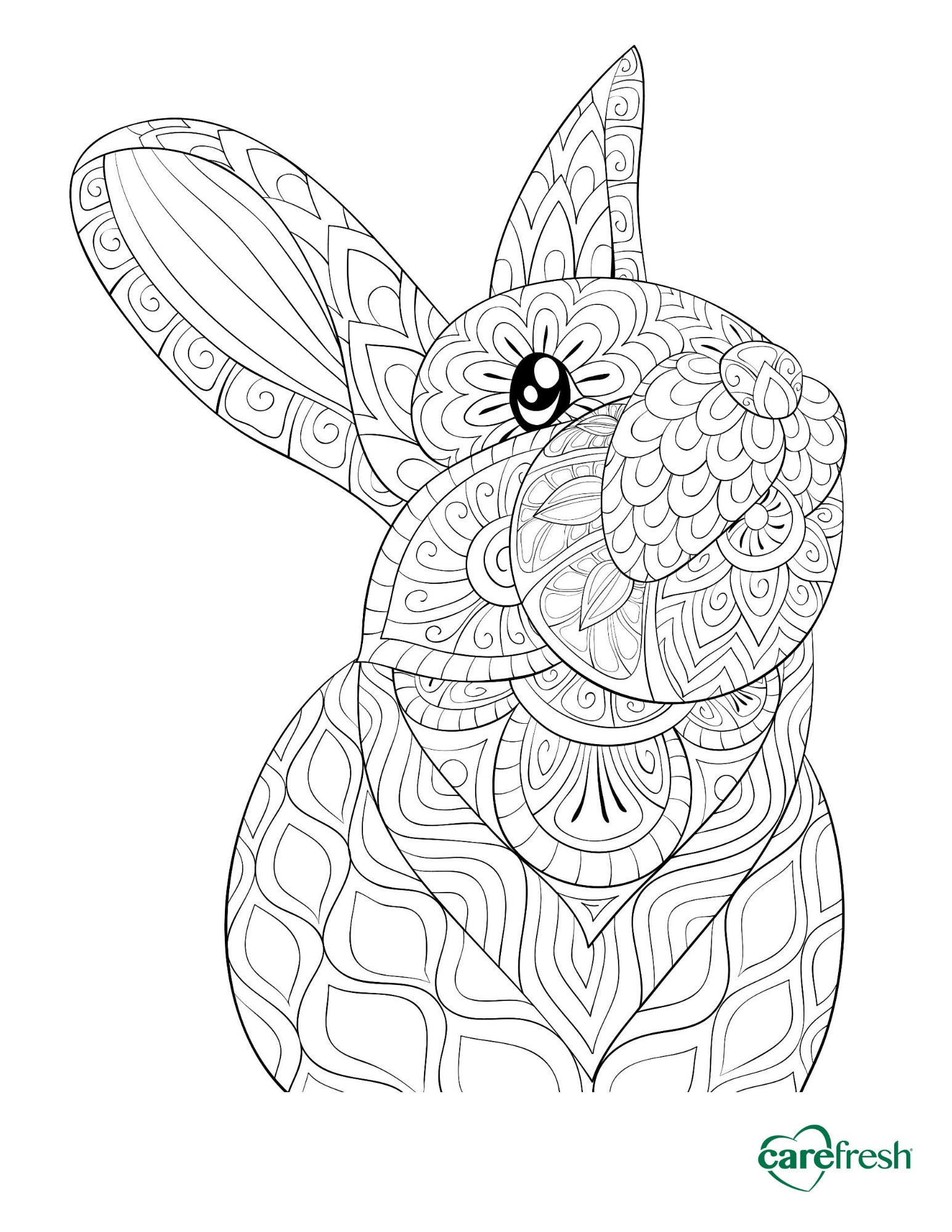 rabbit coloring sheet