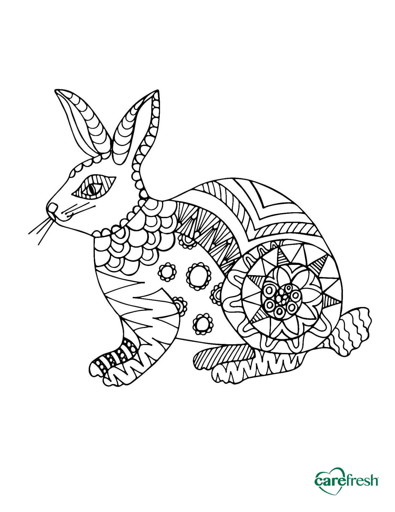 rabbit coloring sheet