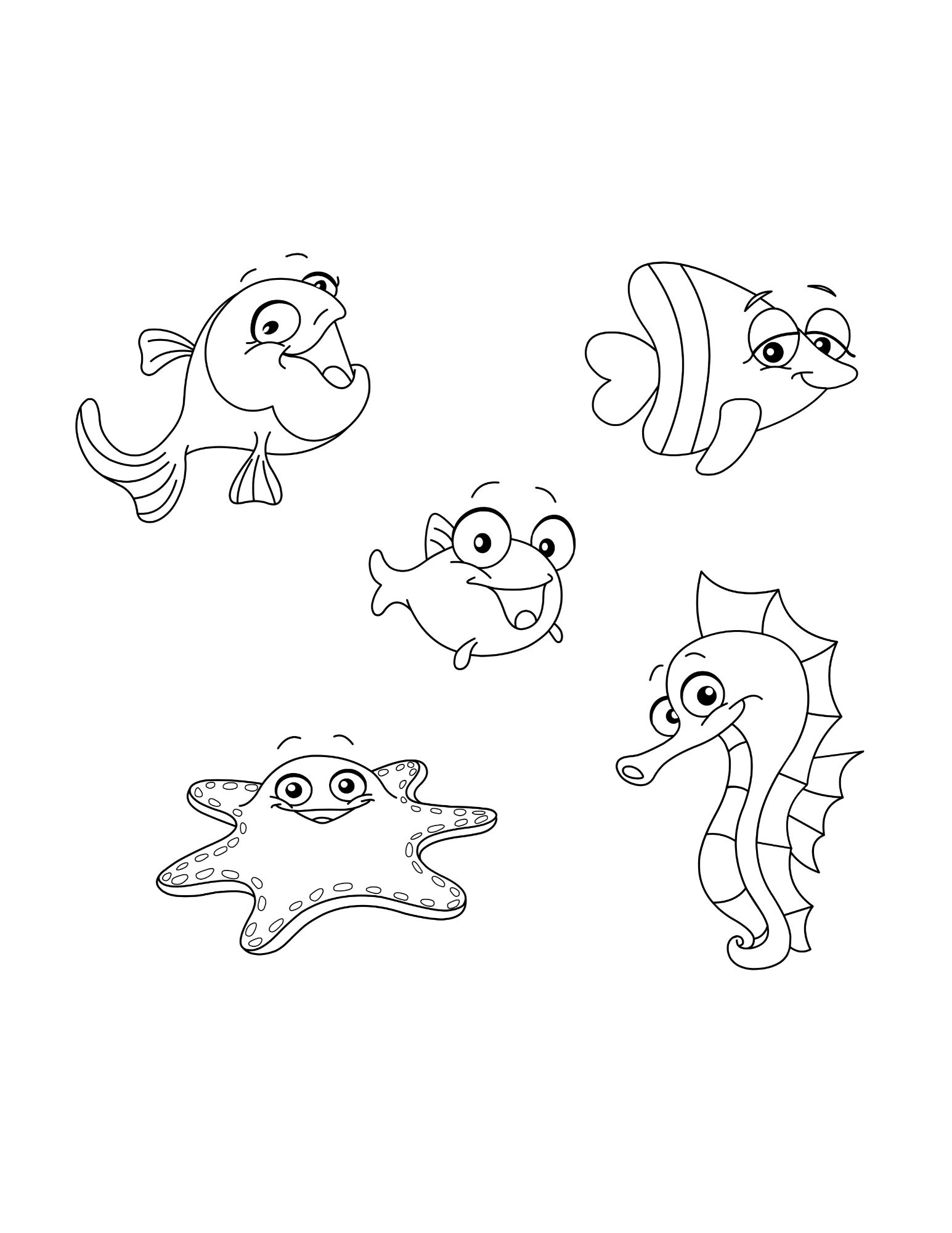 sea animals coloring sheet